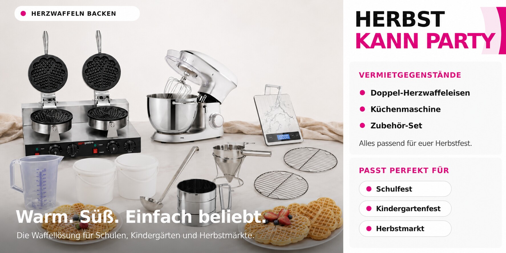 Herbstserie Motiv 2: Package Herzwaffeln backen