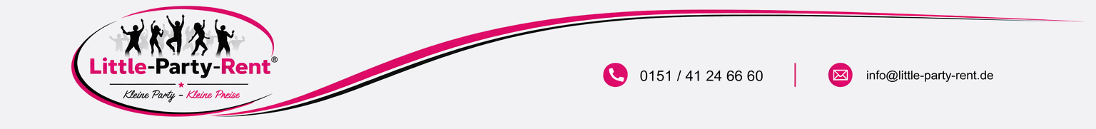 Little-Party-Rent – Kleine Party, kleine Preise. Telefon 0151 / 41 24 66 60, E-Mail info@little-party-rent.de